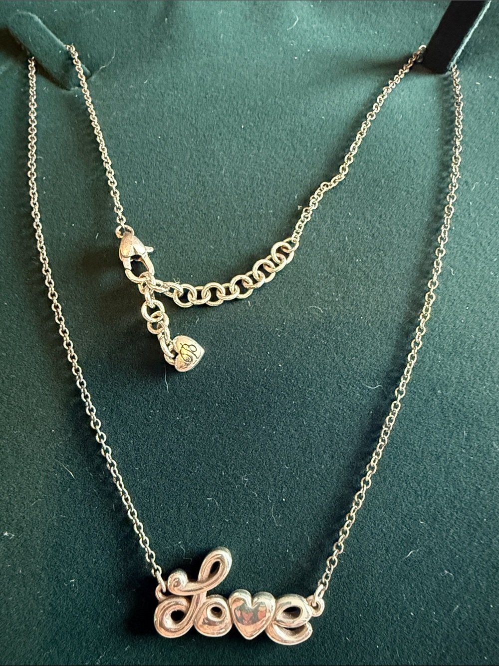 Brighton Silver-Tone 'Love' Script Necklace with Heart Accent